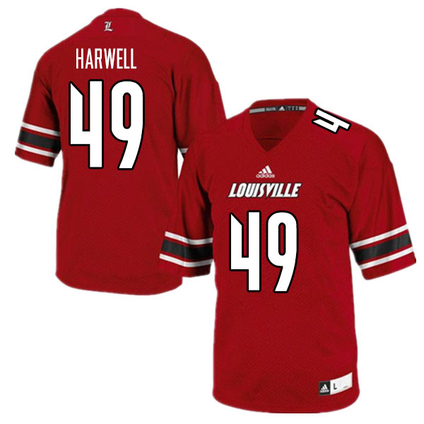 Men #49 Ryan Harwell Louisville Cardinals College Football Jerseys Sale-Red